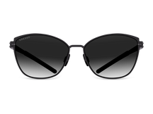 Titanium cat-eye sunglasses for women GRESSO Lima with Zeiss polarized grey lenses #color_grey-gradient