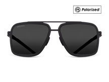 Titanium aviator sunglasses for men GRESSO London with Zeiss polarized grey lenses #color_grey-polarized