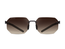 Titanium rimless sunglasses for men and women GRESSO Los Angeles with Zeiss polarized brown lenses #color_brown-gradient