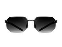 Titanium rimless sunglasses for men and women GRESSO Los Angeles with Zeiss polarized grey lenses #color_grey-gradient
