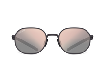 Titanium geometric sunglasses for women  GRESSO Lugano with Zeiss polarized graphite lenses #color_graphite