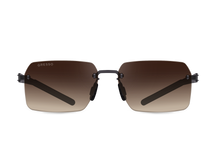 Titanium rimless sunglasses for men GRESSO Madagascar with Zeiss polarized brown lenses #color_brown-gradient