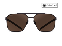 Titanium aviator sunglasses for men GRESSO Madison with Zeiss polarized brown lenses #color_brown-polarized