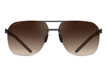 Titanium rimless sunglasses for men GRESSO Madrid with Zeiss polarized brown lenses #color_brown-gradient