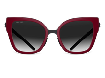 Titanium cat eye sunglasses for women GRESSO Malta with Zeiss polarized grey lenses #color_bordeaux