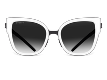 Titanium cat eye sunglasses for women GRESSO Malta with Zeiss polarized grey lenses #color_grey―gradient