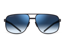 Titanium aviator sunglasses for men GRESSO Manchester with Zeiss polarized blue gradient lenses #color_blue-gradient