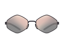 Titanium geometric sunglasses for women GRESSO Milan with Zeiss polarized graphite lenses #color_graphite