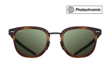 Titanium wayfarer sunglasses for men GRESSO Monaco with Zeiss photochromic green lenses #color_green-photochromic