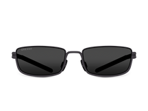 Titanium rectangle sunglasses for women GRESSO Montana with Zeiss polarized grey lenses #color_grey-mono