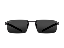 Titanium rimless sunglasses for men GRESSO Montana with Zeiss polarized graphite lenses #color_grey-mono