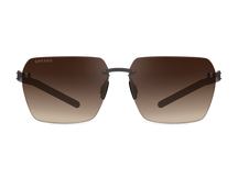 Titanium rimless sunglasses for men GRESSO Montblanc with Zeiss polarized brown lenses #color_brown-gradient