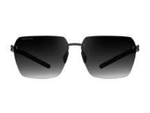 Titanium rimless sunglasses for men GRESSO Montblanc with Zeiss polarized grey lenses #color_grey-gradient