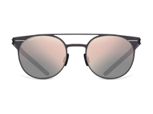 Titanium round sunglasses for men GRESSO Morgan with Zeiss polarized graphite lenses #color_graphite