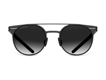 Titanium round sunglasses for men GRESSO Morgan with Zeiss polarized grey lenses #color_grey-gradient