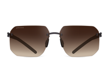 Titanium rimless sunglasses for men GRESSO New York with Zeiss polarized brown lenses #color_brown-gradient
