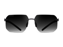 Titanium rimless sunglasses for men GRESSO New York with Zeiss polarized grey lenses #color_grey-gradient