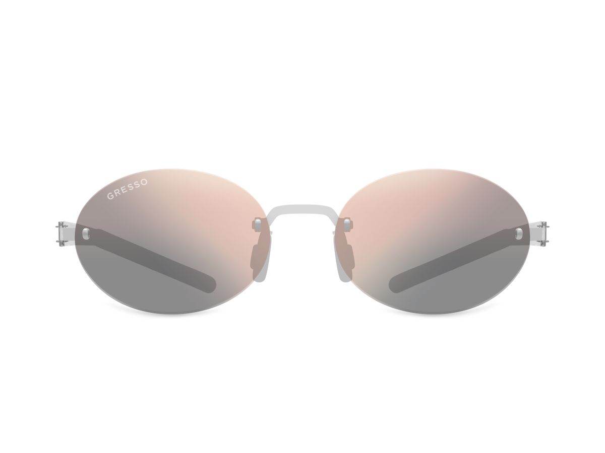 Titanium rimless sunglasses for men and women GRESSO Palo Alto with Zeiss polarized graphite lenses #color_graphite