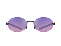 Titanium rimless sunglasses for men and women GRESSO Palo Alto with Zeiss polarized purple lenses #color_purple-gradient