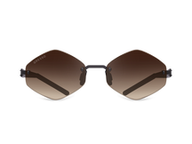 Titanium rimless sunglasses for women GRESSO Portofino with Zeiss polarized brown lenses #color_brown-gradient