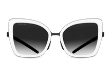 Titanium cat eye sunglasses for women GRESSO Priscilla with Zeiss polarized grey lenses #color_grey―gradient
