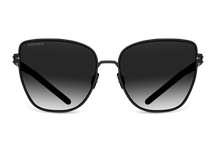 Titanium cat eye sunglasses for women GRESSO Ravenna with Zeiss polarized grey lenses #color_grey-gradient