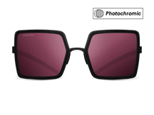 Titanium square sunglasses for women GRESSO Rodeo Drive with Zeiss photochromic burgundy lenses #color_burgundy-photochromic