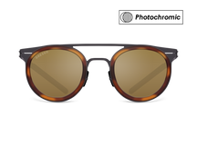 Titanium round sunglasses for men GRESSO Sacramento with Zeiss photochromic brown lenses #color_brown-photochromic