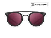 Titanium round sunglasses for men GRESSO Sacramento with Zeiss photochromic burgundy lenses #color_burgundy―photochromic