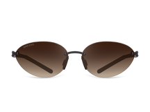 Titanium rimless sunglasses for women GRESSO Sahara with Zeiss polarized brown lenses #color_brown-gradient