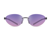Titanium rimless sunglasses for women GRESSO Sahara with Zeiss polarized purple lenses #color_purple-gradient