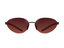 Titanium rimless sunglasses for women GRESSO Sahara with Zeiss polarized terracotta lenses #color_terracotta-gradient