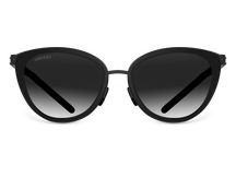 Titanium cat eye sunglasses for women GRESSO Salamanca with Zeiss polarized grey lenses #color_grey-gradient