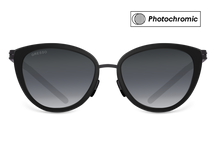Titanium cat eye sunglasses for women GRESSO Salamanca with Zeiss photochromic grey lenses #color_grey―photochromic