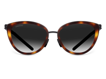 Titanium cat eye sunglasses for women GRESSO Salamanca with Zeiss polarized grey lenses #color_tortoise