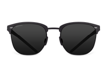 Titanium wayfarer sunglasses for men GRESSO San Marco with Zeiss polarized grey lenses #color_grey-mono