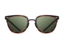 Titanium wayfarer sunglasses for men GRESSO San Remo with Zeiss polarized green lenses #color_green-mono