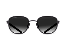 Titanium round sunglasses for men GRESSO Santa Fe with Zeiss polarized grey lenses #color_grey-gradient