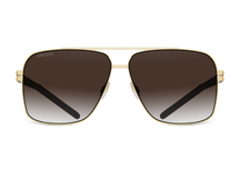 Titanium aviator sunglasses for men GRESSO Seattle with Zeiss polarized brown lenses #color_brown-gradient