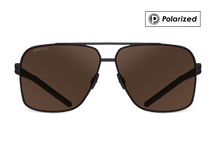 Titanium aviator sunglasses for men GRESSO Seattle with Zeiss polarized brown lenses #color_brown-polarized