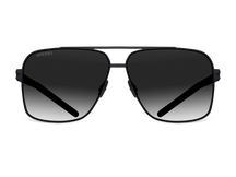 Titanium aviator sunglasses for men GRESSO Seattle with Zeiss polarized grey lenses #color_grey-gradient