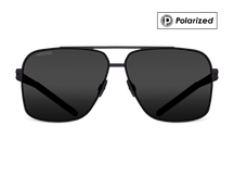 Titanium aviator sunglasses for men GRESSO Seattle with Zeiss polarized grey lenses #color_grey-polarized
