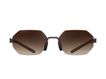 Titanium rimless sunglasses for men and women GRESSO Singapore with Zeiss polarized brown lenses #color_brown-gradient