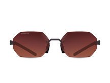 Titanium rimless sunglasses for men and women GRESSO Singapore with Zeiss polarized terracotta lenses #color_terracotta-gradient