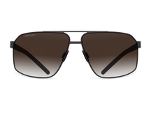 Titanium aviator sunglasses for men GRESSO Stanford with Zeiss polarized brown lenses #color_brown-gradient