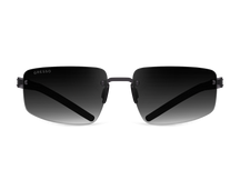Titanium rimless sunglasses for men GRESSO Sydney with Zeiss polarized graphite lenses #color_grey-gradient