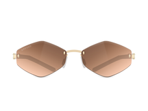 Titanium rimless sunglasses for women GRESSO Tahiti with Zeiss polarized beige lenses #color_beige-mono