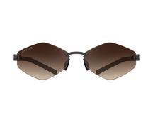 Titanium rimless sunglasses for women GRESSO Tahiti with Zeiss polarized brown lenses #color_brown-gradient