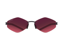 Titanium rimless sunglasses for women GRESSO Tahiti with Zeiss polarized burgundy lenses #color_burgundy-gradient