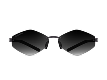 Titanium rimless sunglasses for women GRESSO Tahiti with Zeiss polarized grey lenses #color_grey-gradient